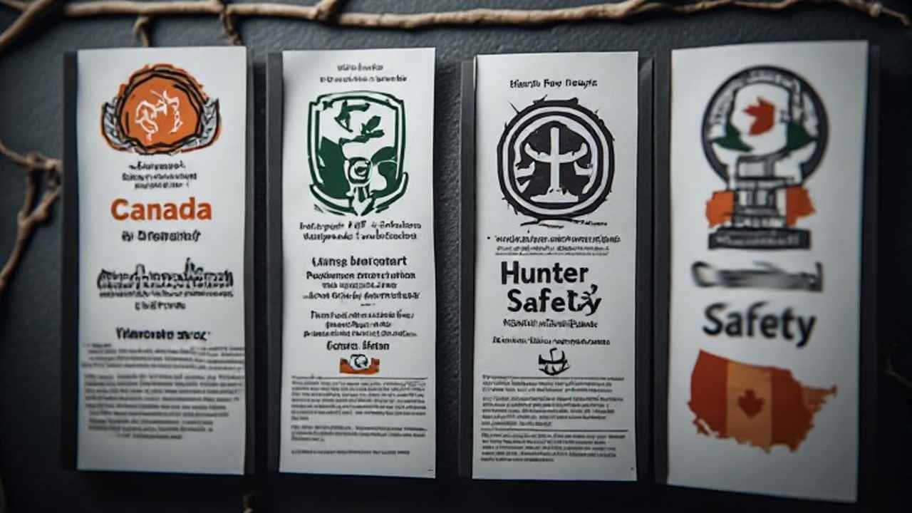 Canadian province and territorial hunter safety certification logos displayed side by side
