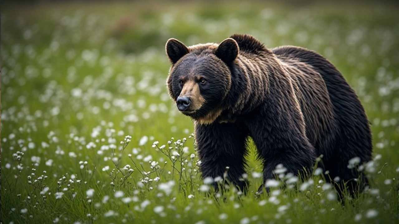 Hunter glassing a spring black bear on a green-up meadow in northern Alberta
